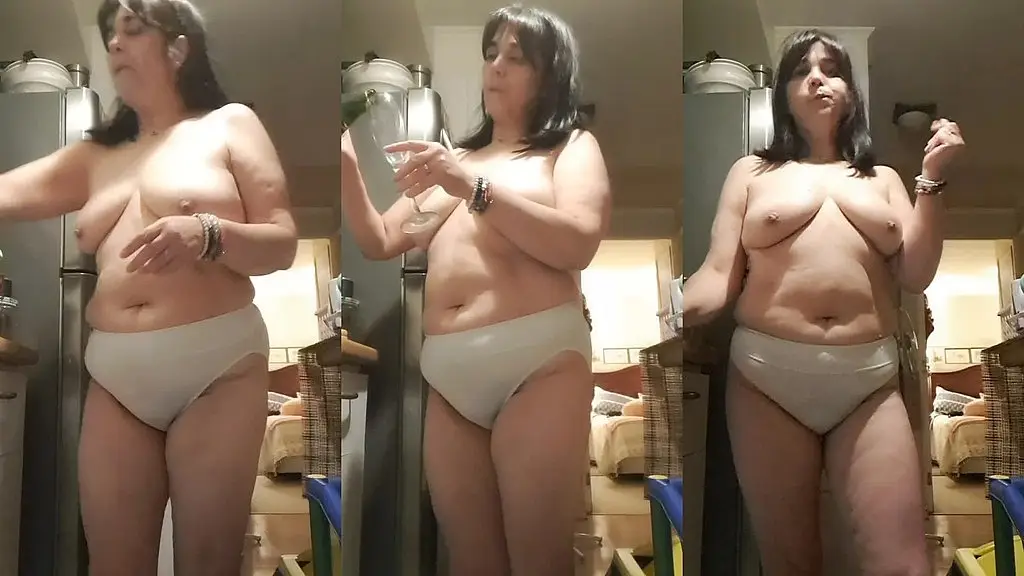 wife in kitchen in big panties