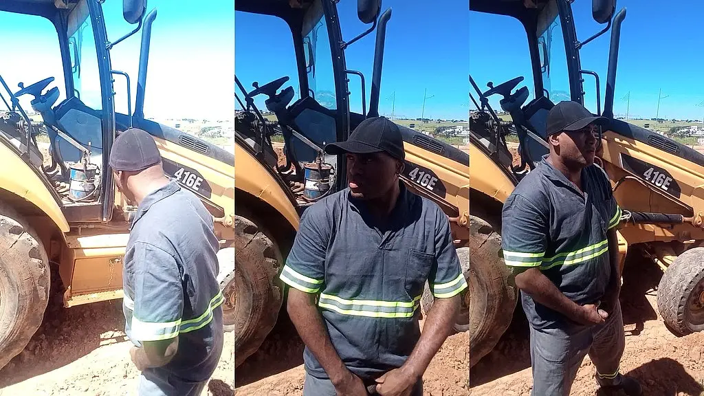 trabalhador foi bater uma e o chefe quase pega ele com a mao na obra