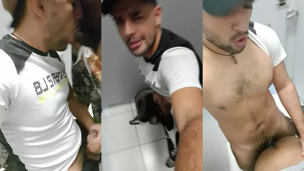 dei e fodi o safado dentro do Banheiro do supermercado, sai com saco vazio de leite, delicia