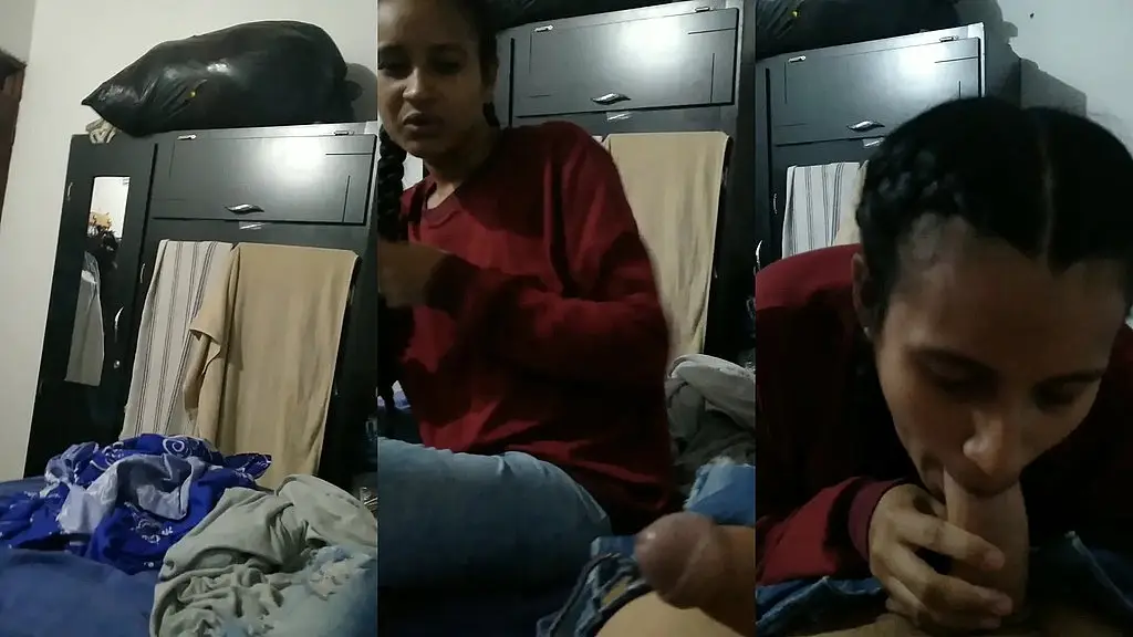 sexo real! mi hermanastra me descubre en su habitacion y pasa esto. .