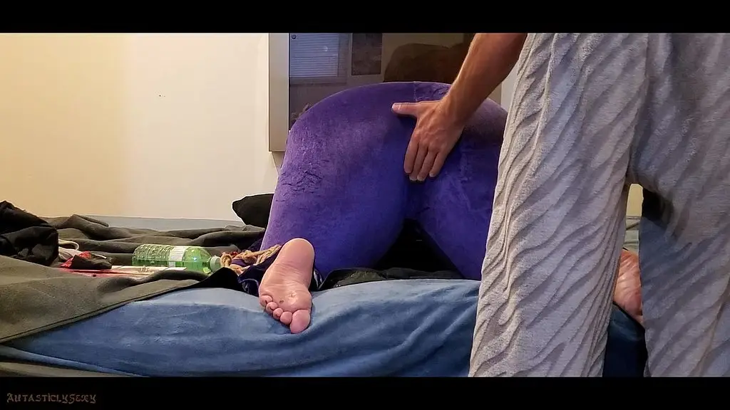 big beautiful submissive milf slut get flogged in purple velour tracksuit & fucked!