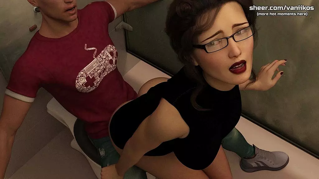 он трахает мачеху одноклассника в общественном туалете колледжа - любовь мачехи - 3D анимированная порноигра NTR - часть № 28