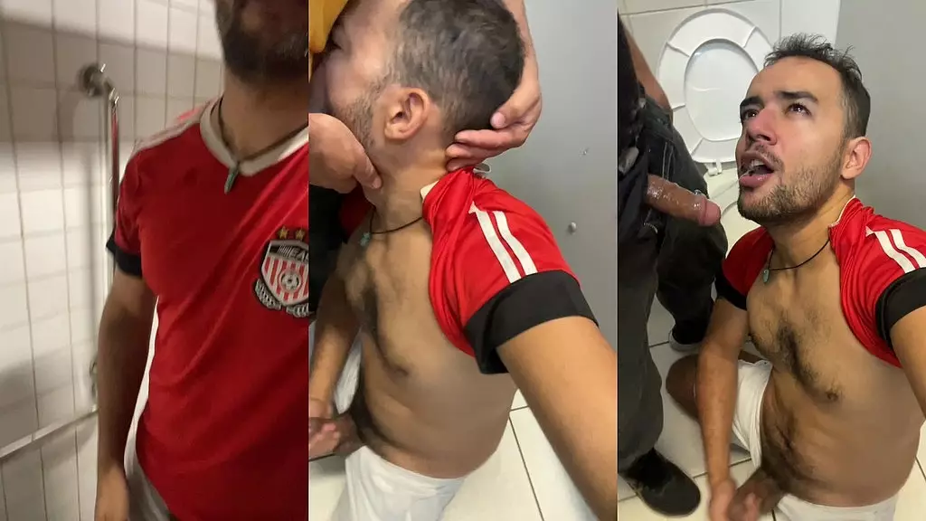 safado dentro do box do Banheiro do Club Fez Oral Em Tres Machos roludos