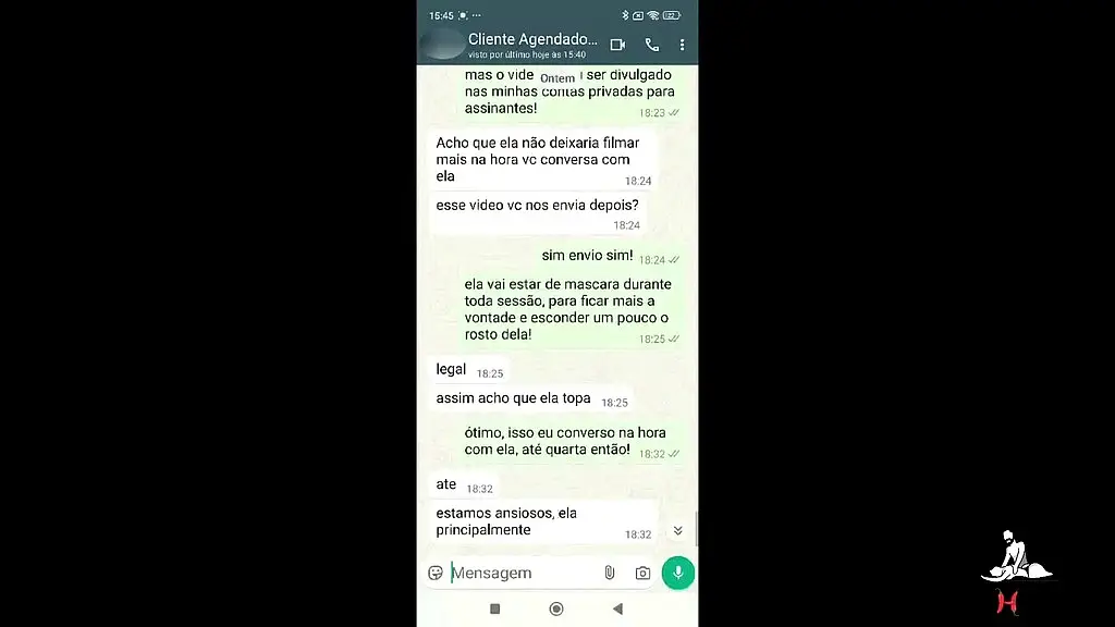 exclusivo - marido mandou mensagem para marcar o atendimento de sua esposa