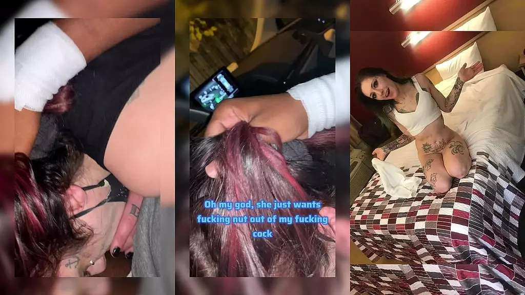 татуированная эмо-девушка сосет член