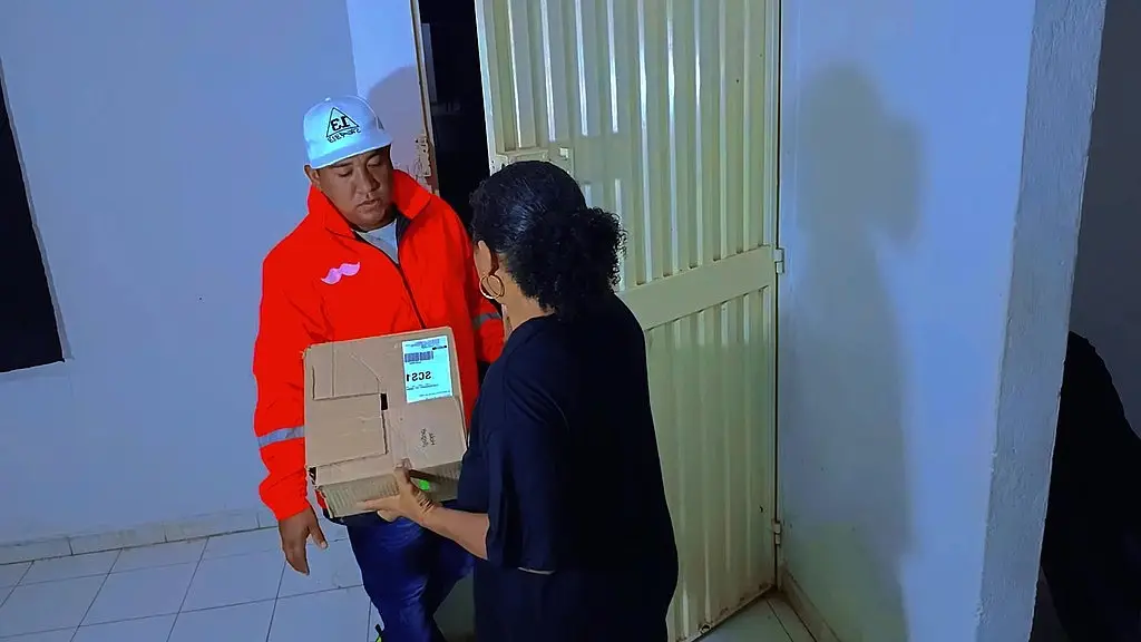 грудастая старушка трахается с удачливым курьером