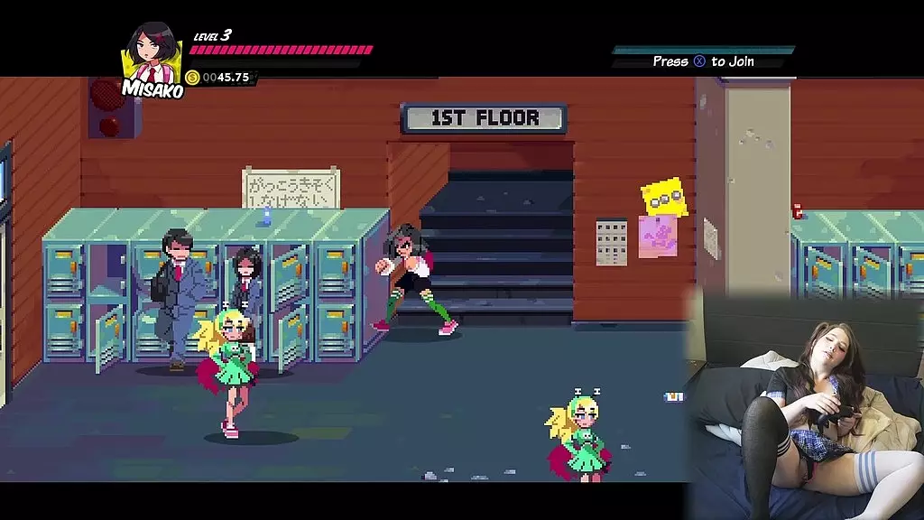 геймплей rivercity girls 2 - вибратор подключен к игре! ep1