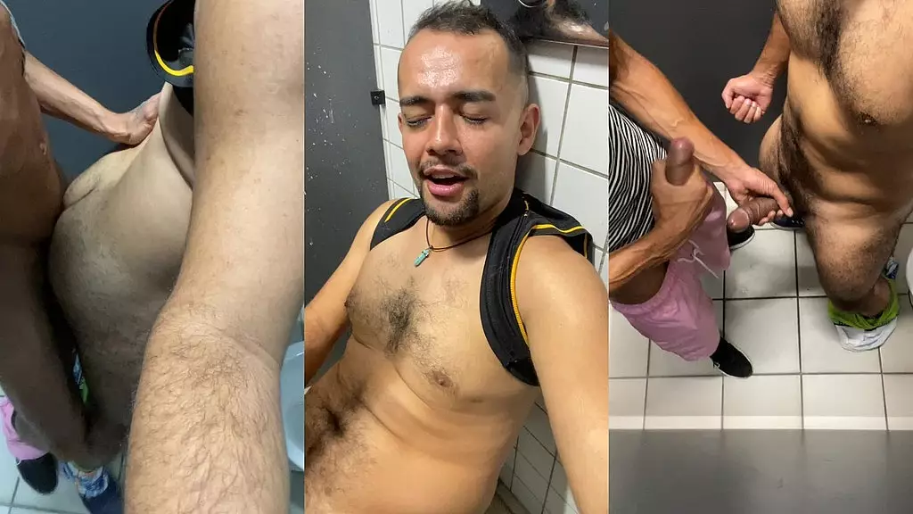 peguei o dotado que estava no trem no banheiro da estacao, depois de me foder, levei 8 jatos de porra na boca