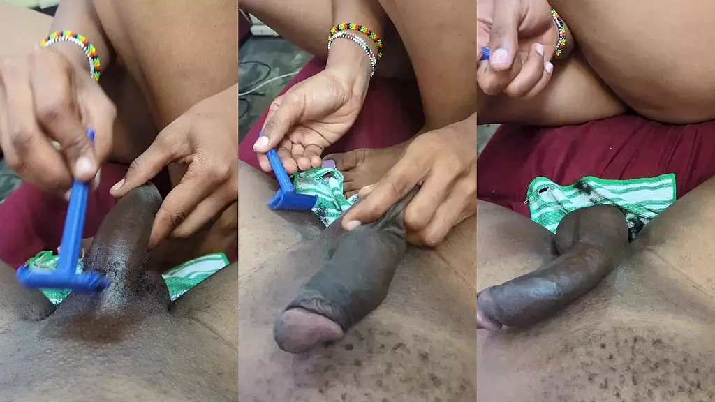 брею член моего мужчины перед трахом