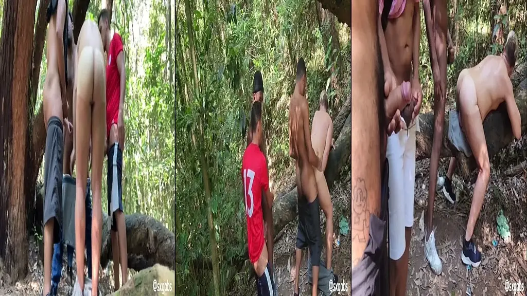 varios homens fodendo o passivo no parque