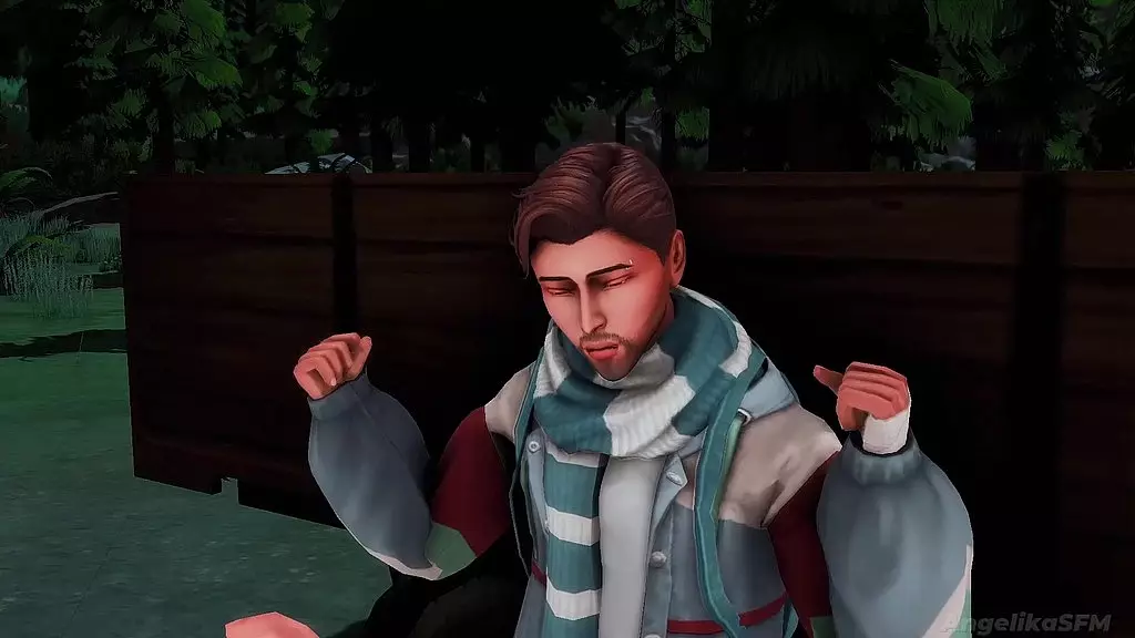 доминирующий альфа устроил жесткий анальный секс в лесу, чтобы унизить своего омегу (sims 4 + sfm + аниме хентай)