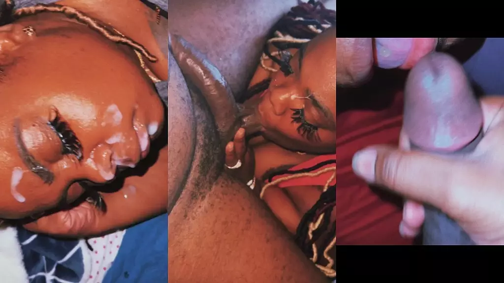 похотливая негритянка получает огромный заряд спермы