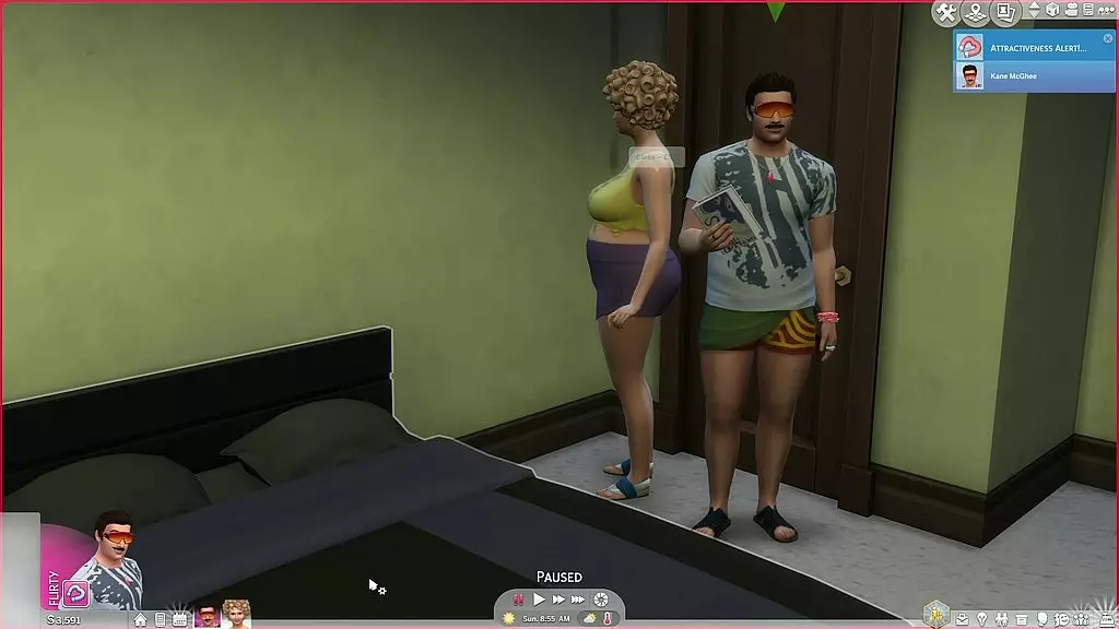 порно-геймплей - толстая парочка занимается сексом в спальне