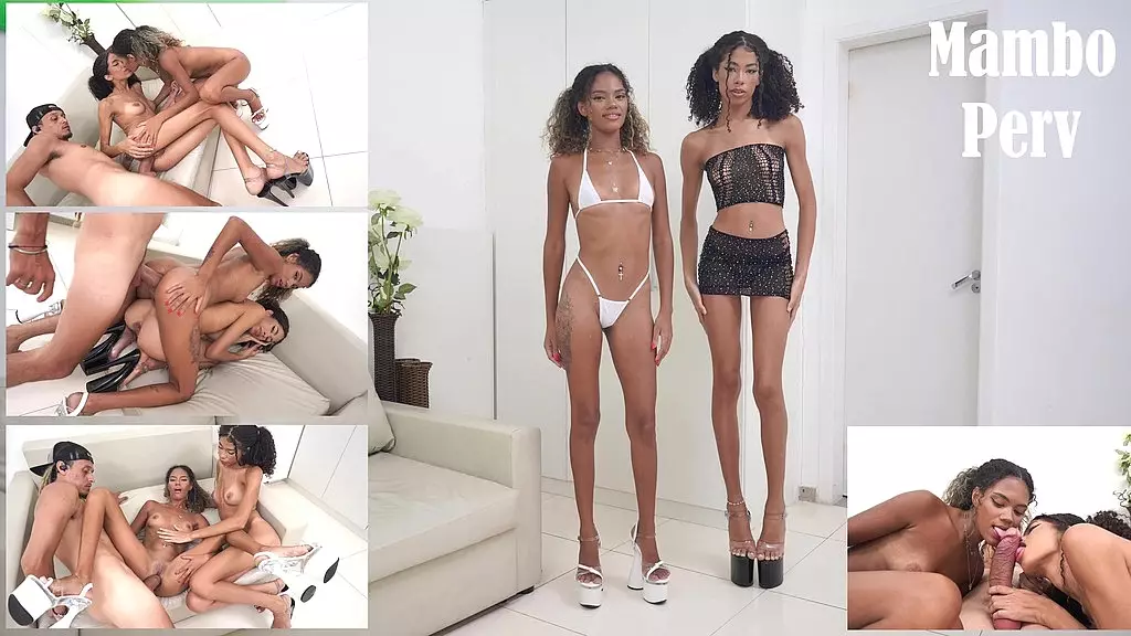 2 очень стройные бразильянки-милашки, ob honey и karina rose, трахаются с очень огромным членом (анал, 1на2 - mff, atogm, 1,90 м ростом, огромный член) ob456