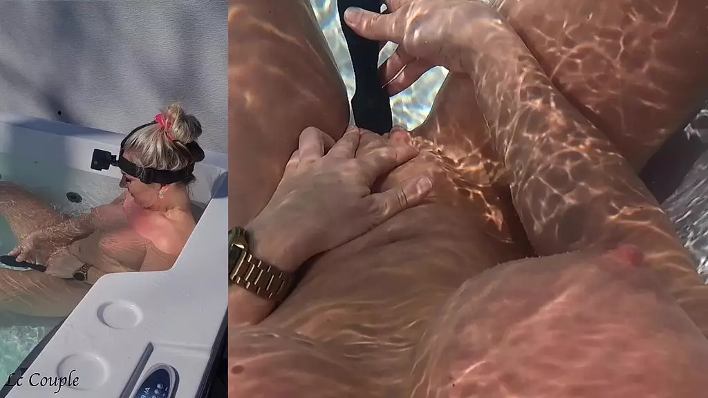 мамочка использует вибратор в джакузи и снимает видео - за кулисами