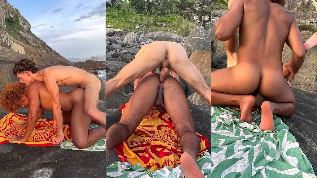 negao fudend com o gringo na praia de aberico