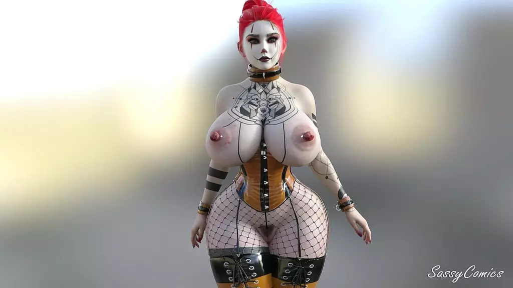sassycomics - подружка джокера голая и сумасшедшая дефиле