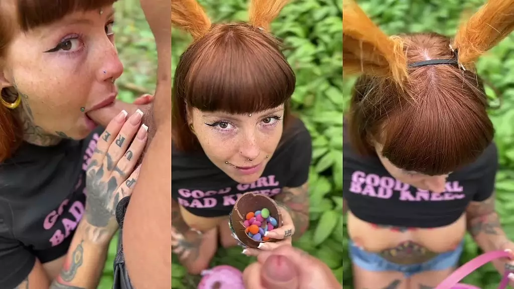 непослушный кролик в дикой природе!минет со спермой на яйце