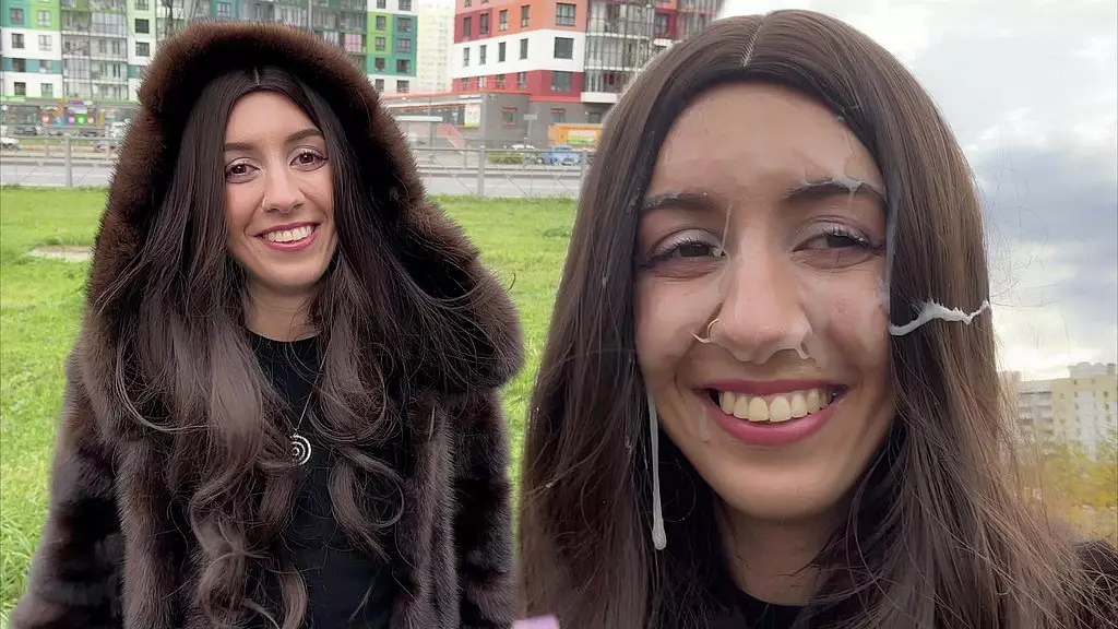 девушка в шубе благодарит парня за помощь с разбитой машиной и позволяет ему кончить на лицо - Кэтти Уэст