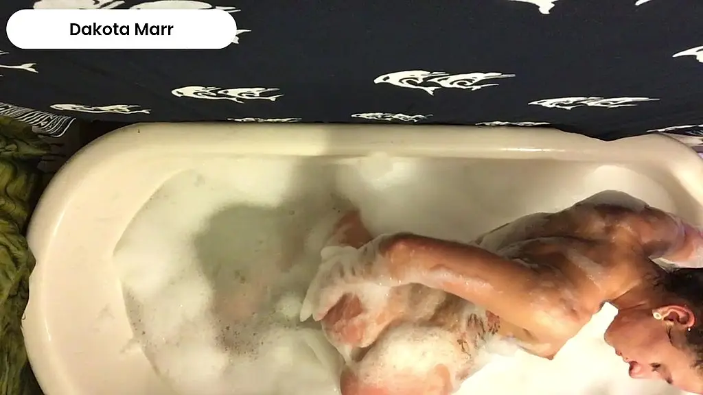 spying on a bath sky view bubble bath soapy brunette dakota marr