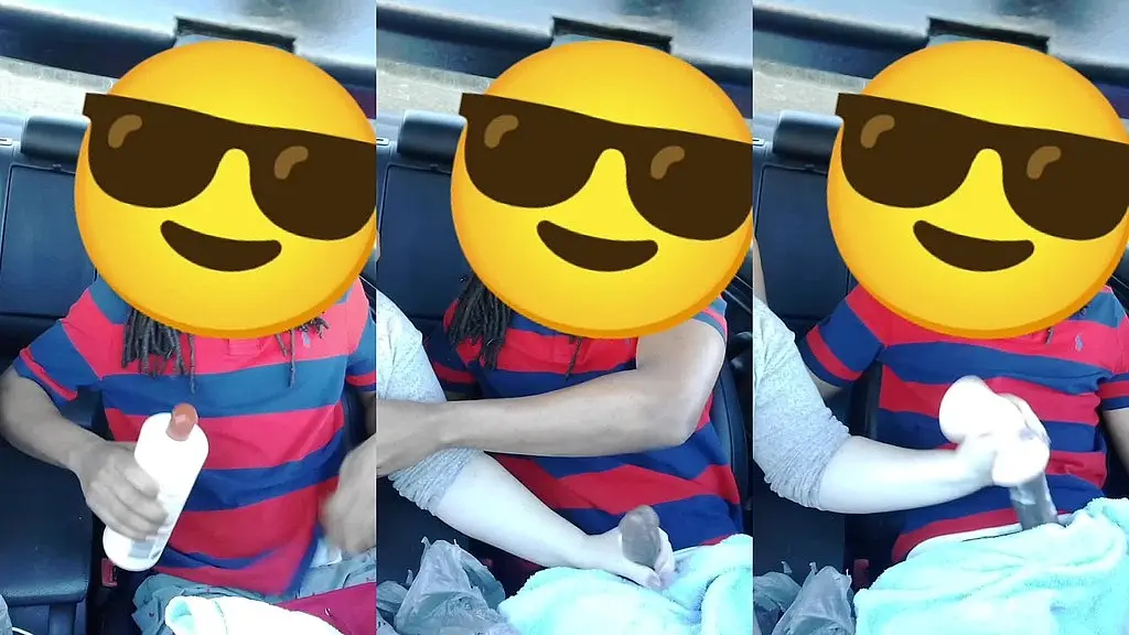 young sexy blonde white girl beats off a big black dick in walmart parking lot with fleshlight