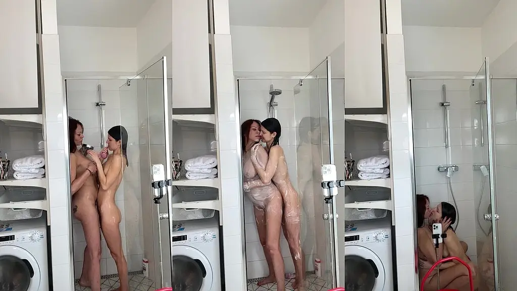bts of lesbian shower with olivia del rio