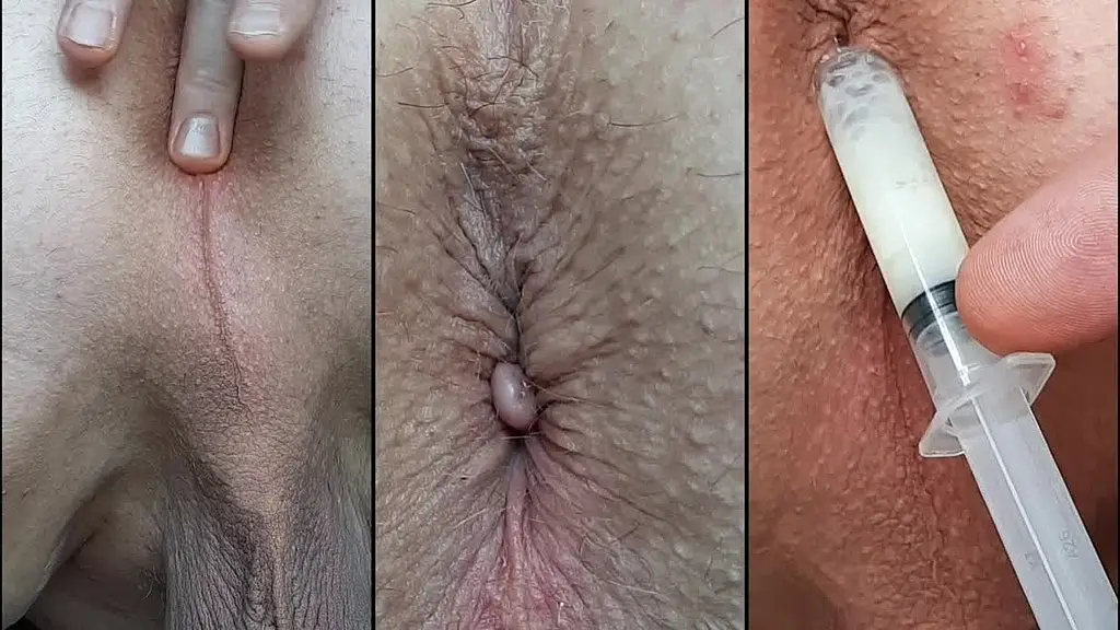 my ass up orgasm contractions with self insemination closeup