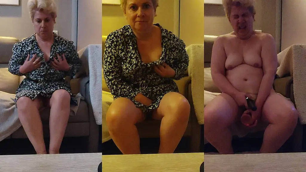 masturbation et jouissance en robe et completement nue