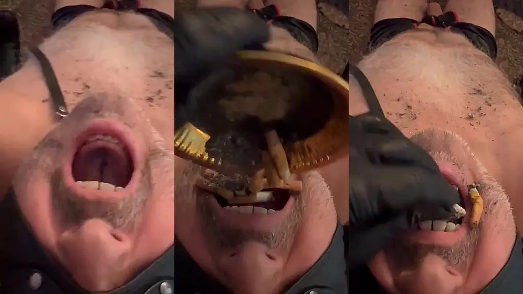 pourquoi s embeter avec un cendrier quand on a un soumis sous la main?