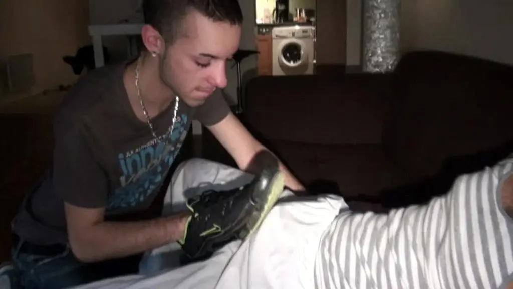 546 sneaker and feet humliation int the sofa