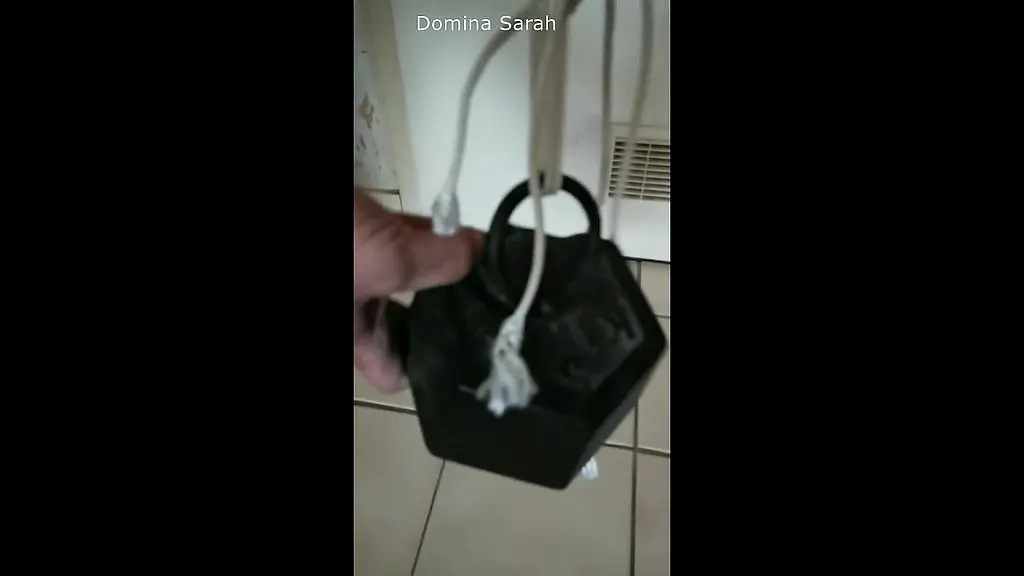 ma chienne avec un poids d un 1kg attache a ses couilles !!!