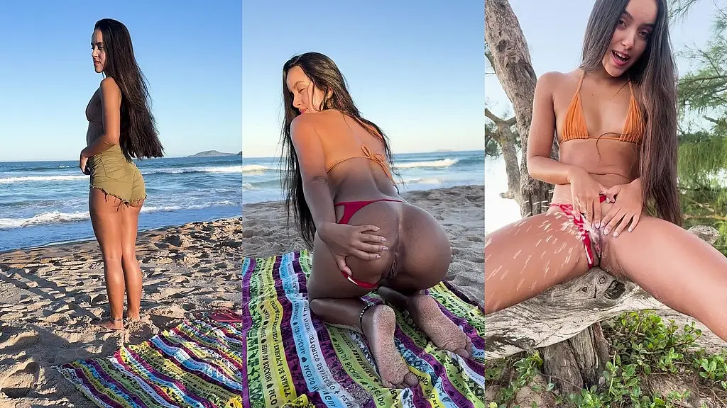 xixi na praia dancando bunda gostosa de uma magrinha safada