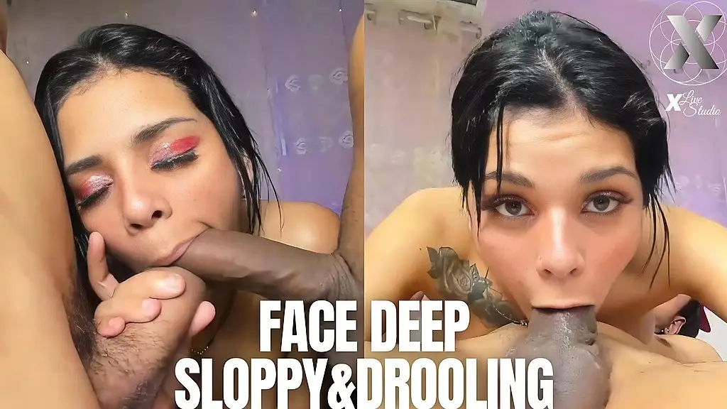 wow! what a delight this girl giving sloppy blowjobs