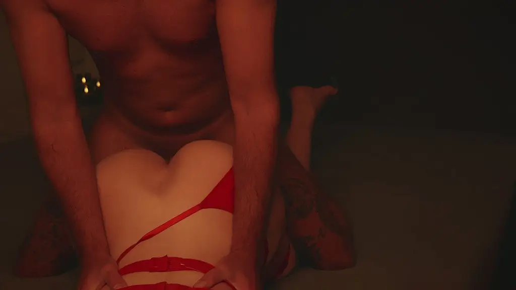 full version - big ass babe in red dessous gets throatfucked & pounded doggy