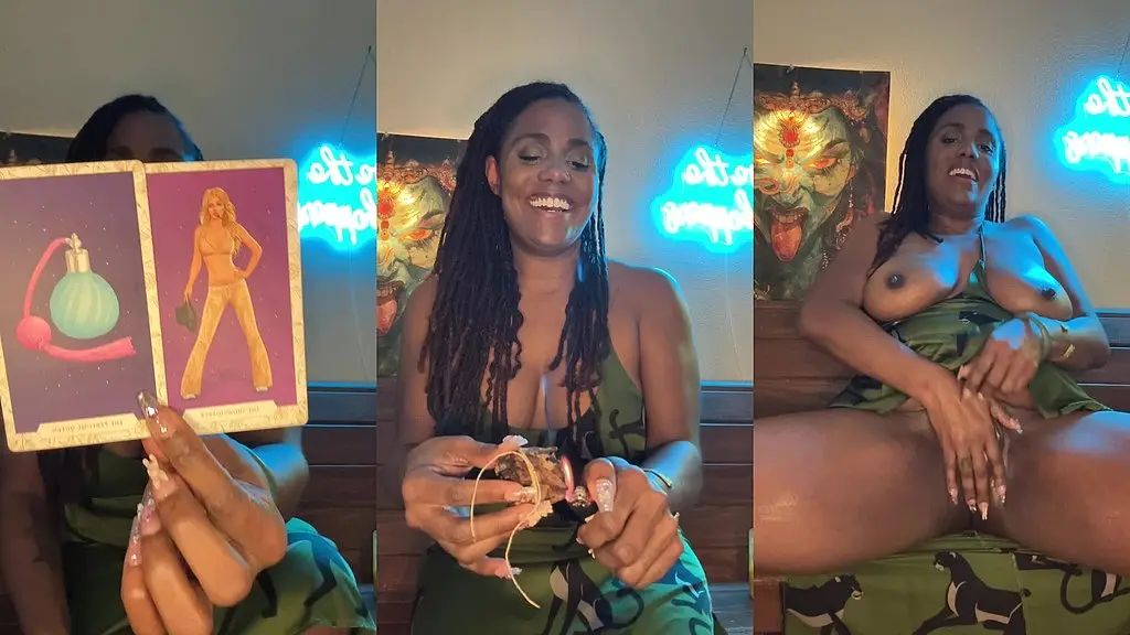 homemade amateur ebony tarot reader cums hard - naked divination episode 4