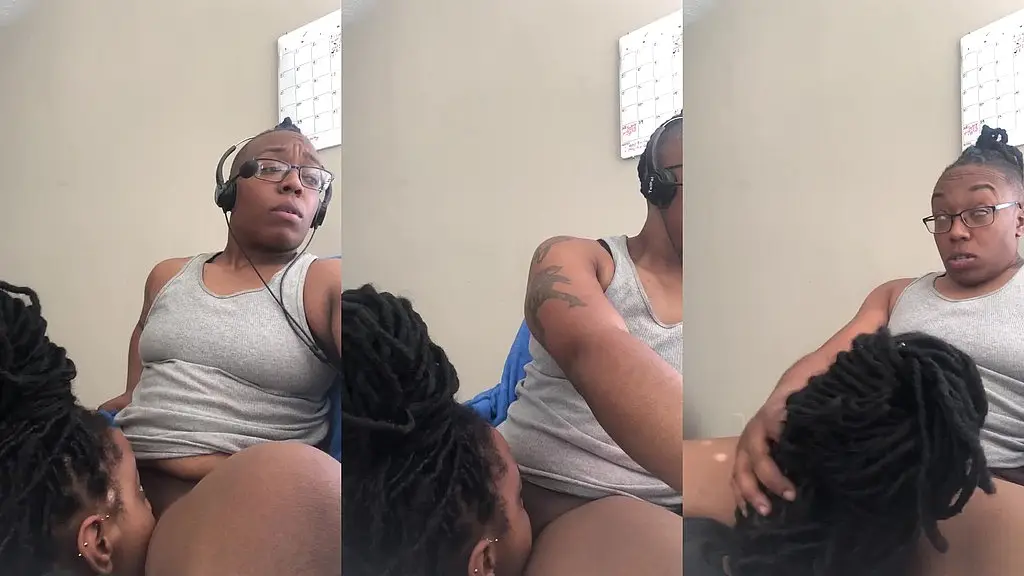 lesbian stud gets head at work