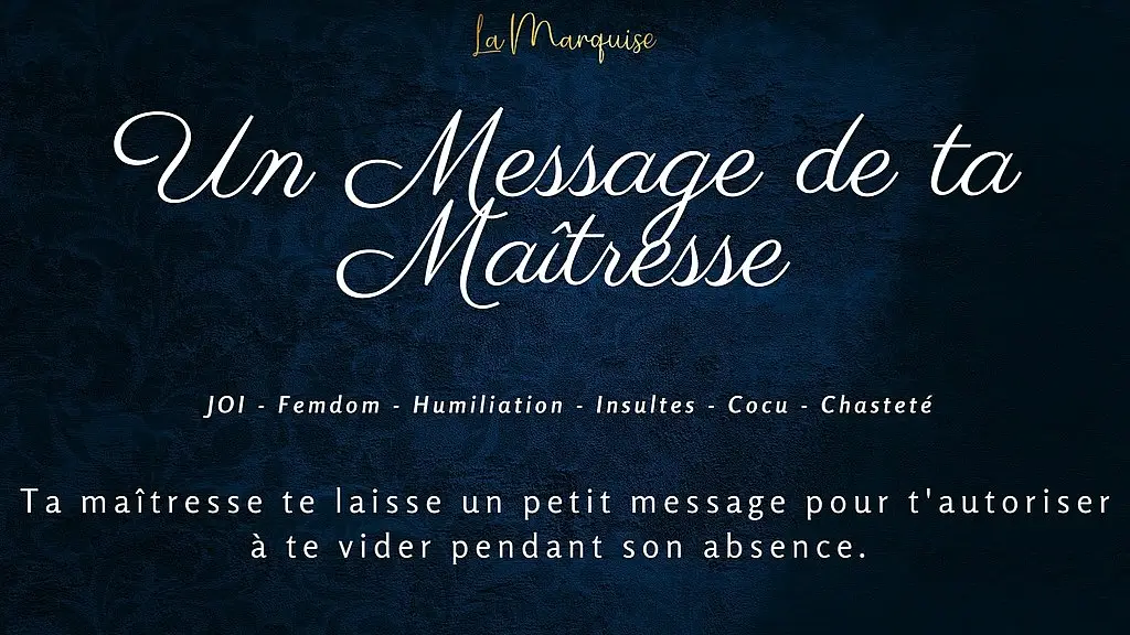 un message de ta maitresse - french audio joi femdom