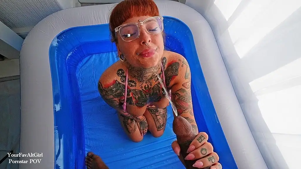 piss and facefuck for tattooed goth girl by bbc, piss, pee, piss drinking, pee shower, pee in throat, sloppy bj