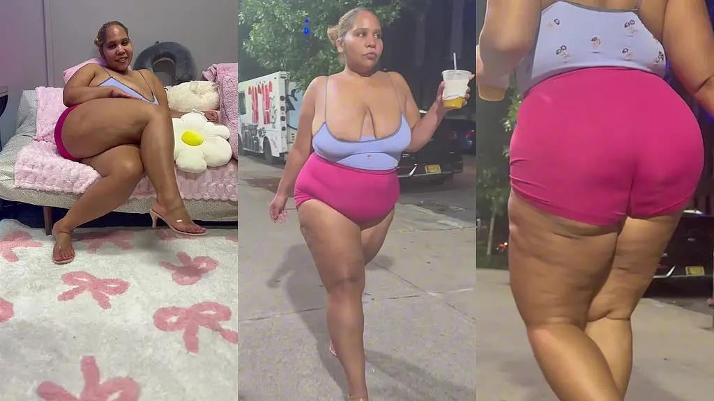 ultimate leg tease - natural big booty and tits - moaning - seductive - high heels - daisy dukes short shorts - walking