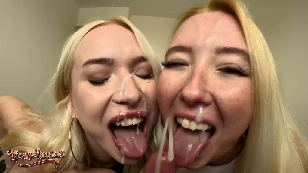 blondes samantha rone & vera jarw drink all of cz muse s hot cum!