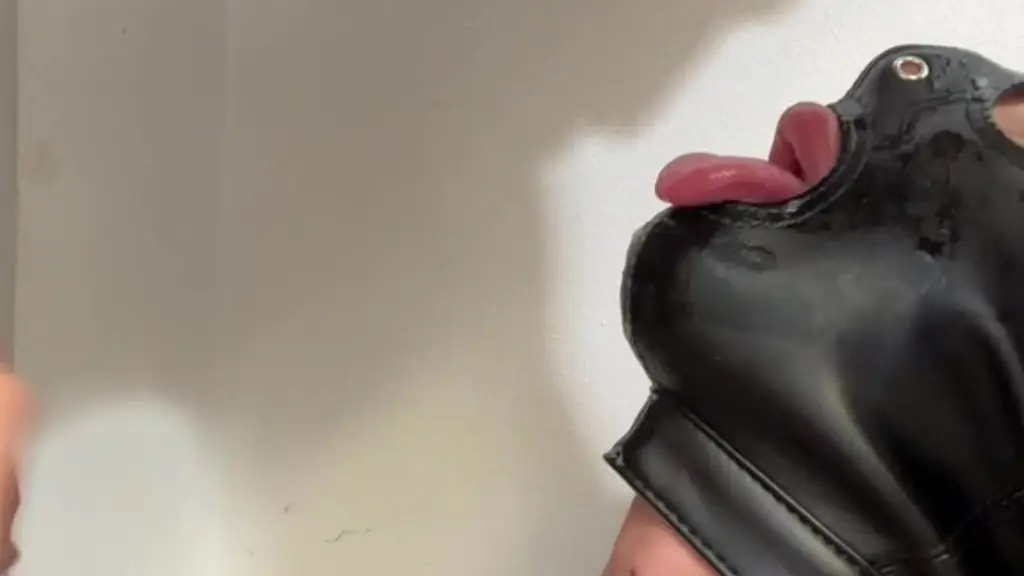 leather mask blowjob – my mouth was all his