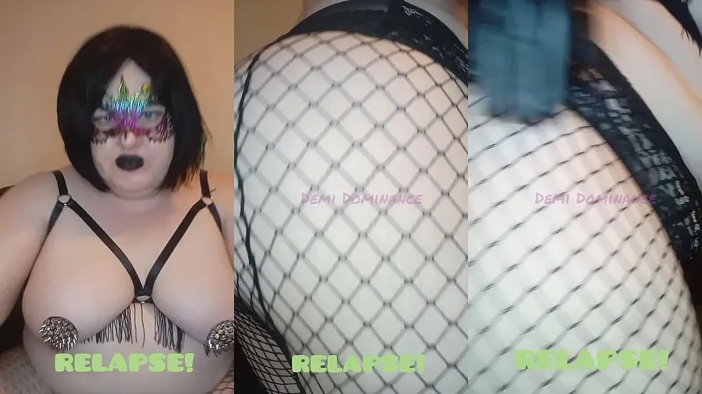 ass worship in fishnets and red pvc