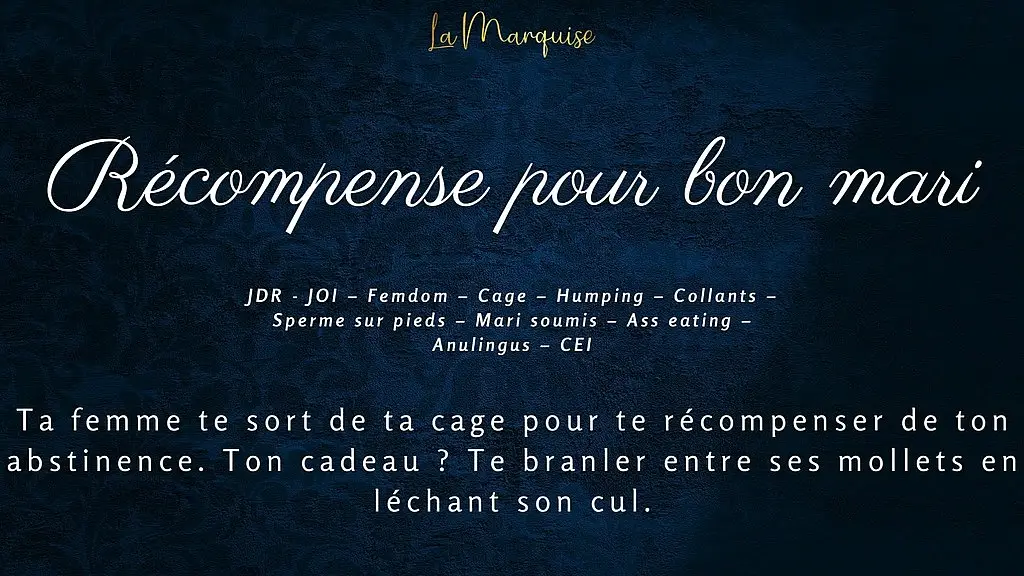 recompense de bon mari - french audio femdom caged joi cei