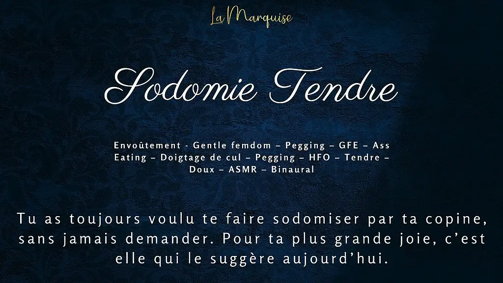 sodomie tendre - french audio gentle pegging