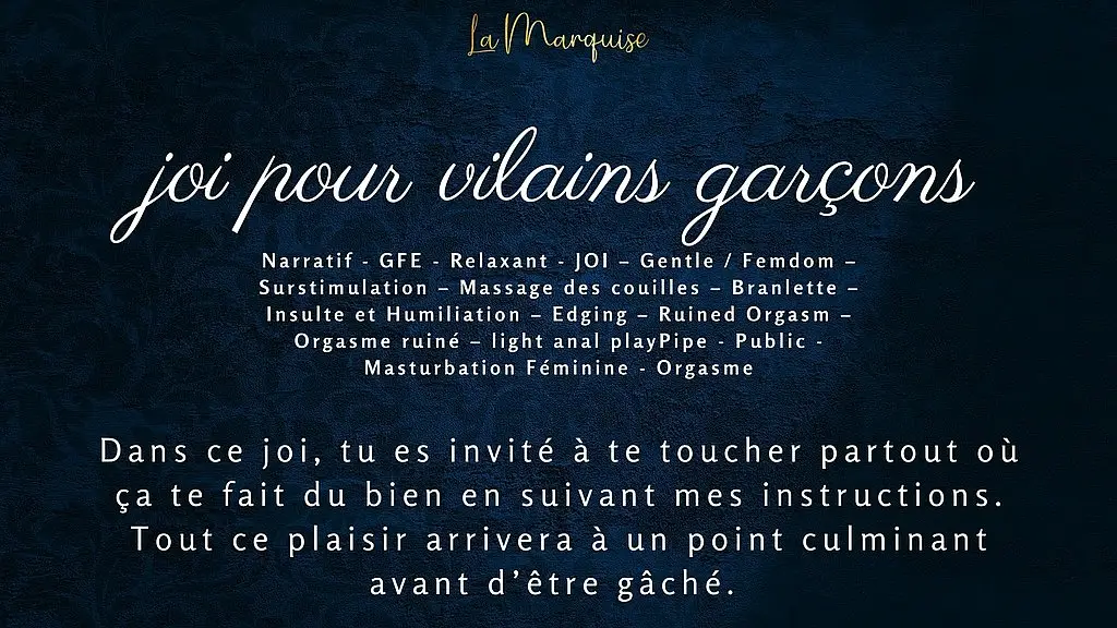 joi pour vilains garcons - french audio joi femdom ruined orgasm