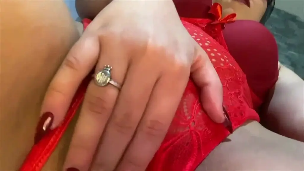 petite red lingerie moment