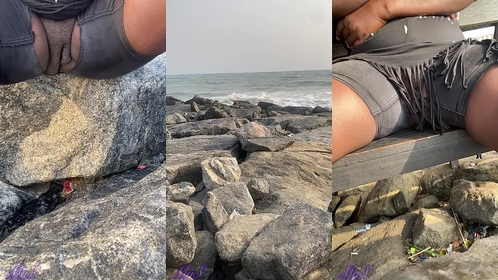 african whore flashes pussy at a beach site (voyeurs art ep2)