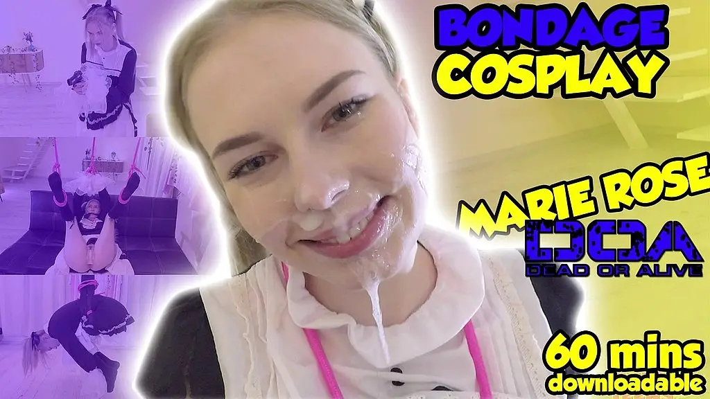 shibari bondage suspension rope japanese cosplay marie rose cumshot facial // full movie