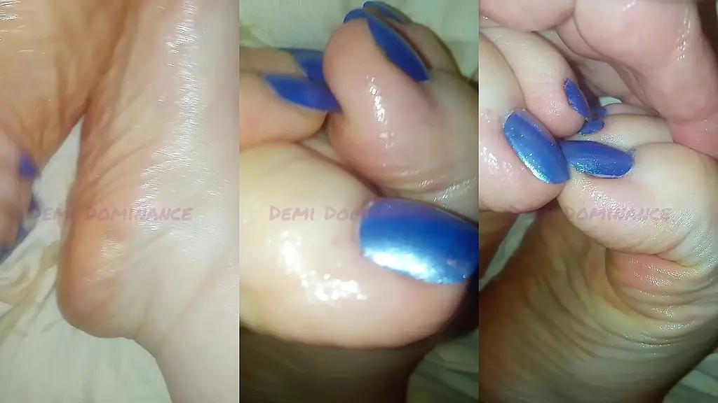  sexy pedicured oiled feet and nails!