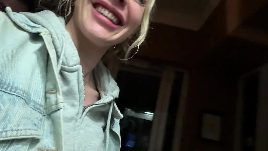 blonde friend sucks my cock in the elevator and gets fucked hard in the hotel room